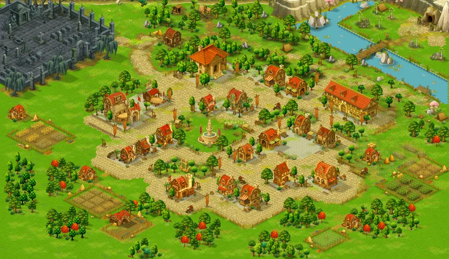 Carte de Honeywheel — la ville de Valdoria / The Honeywheel map